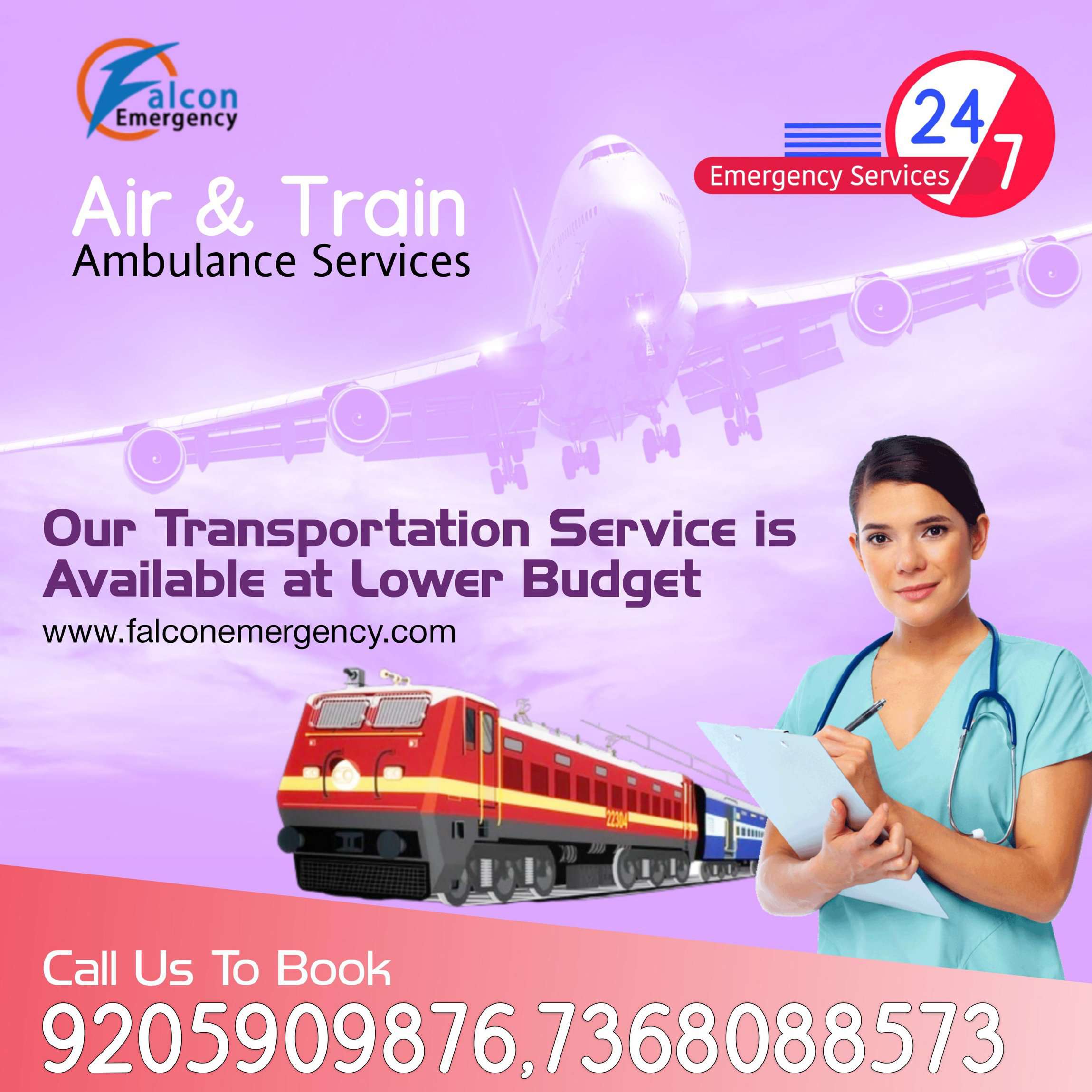 Falcon Train Ambulance in Kolkata with Economical Medical Ground ...