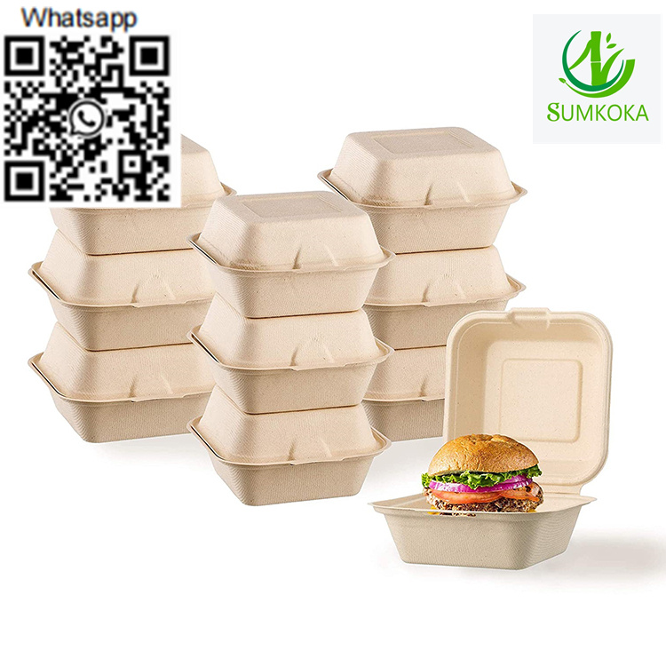 Clamshell box disposable clamshell box bagasse clamshell - Wedoadz